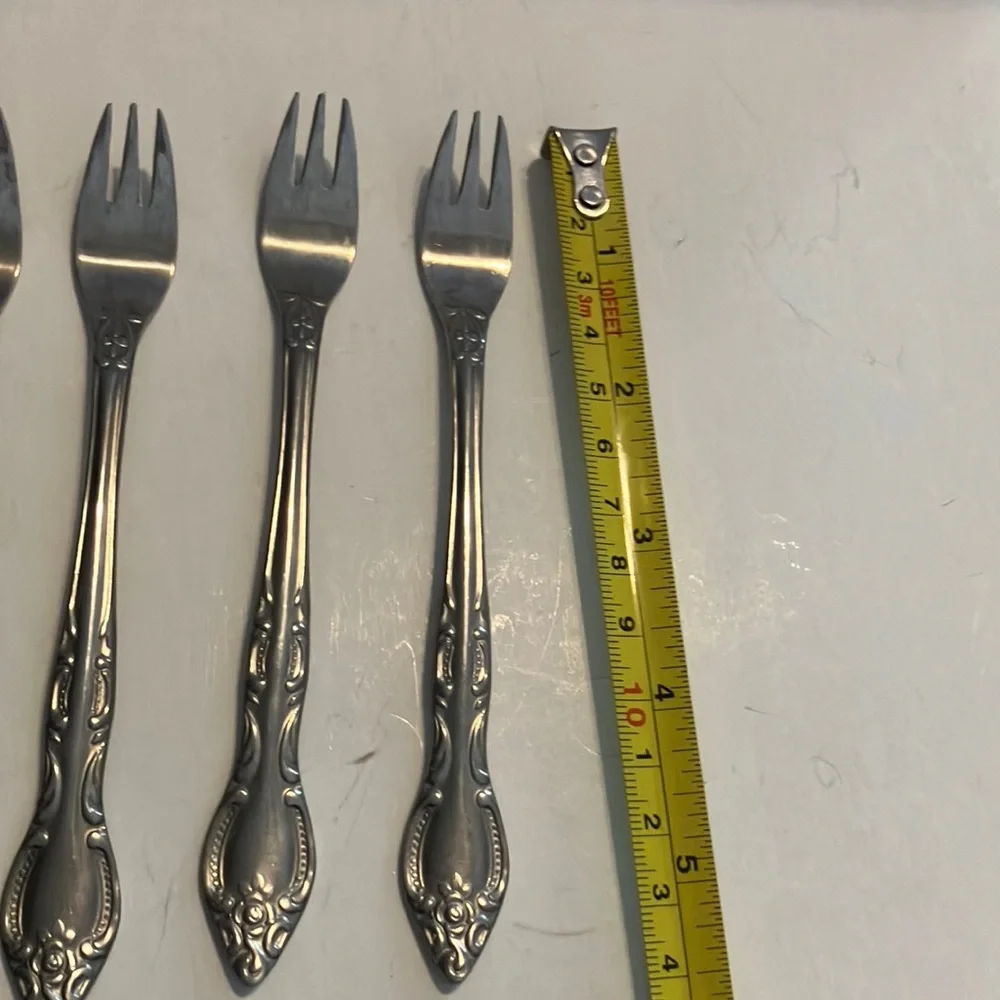Silver Stainless Steel Coctail Fork Set of 7‎